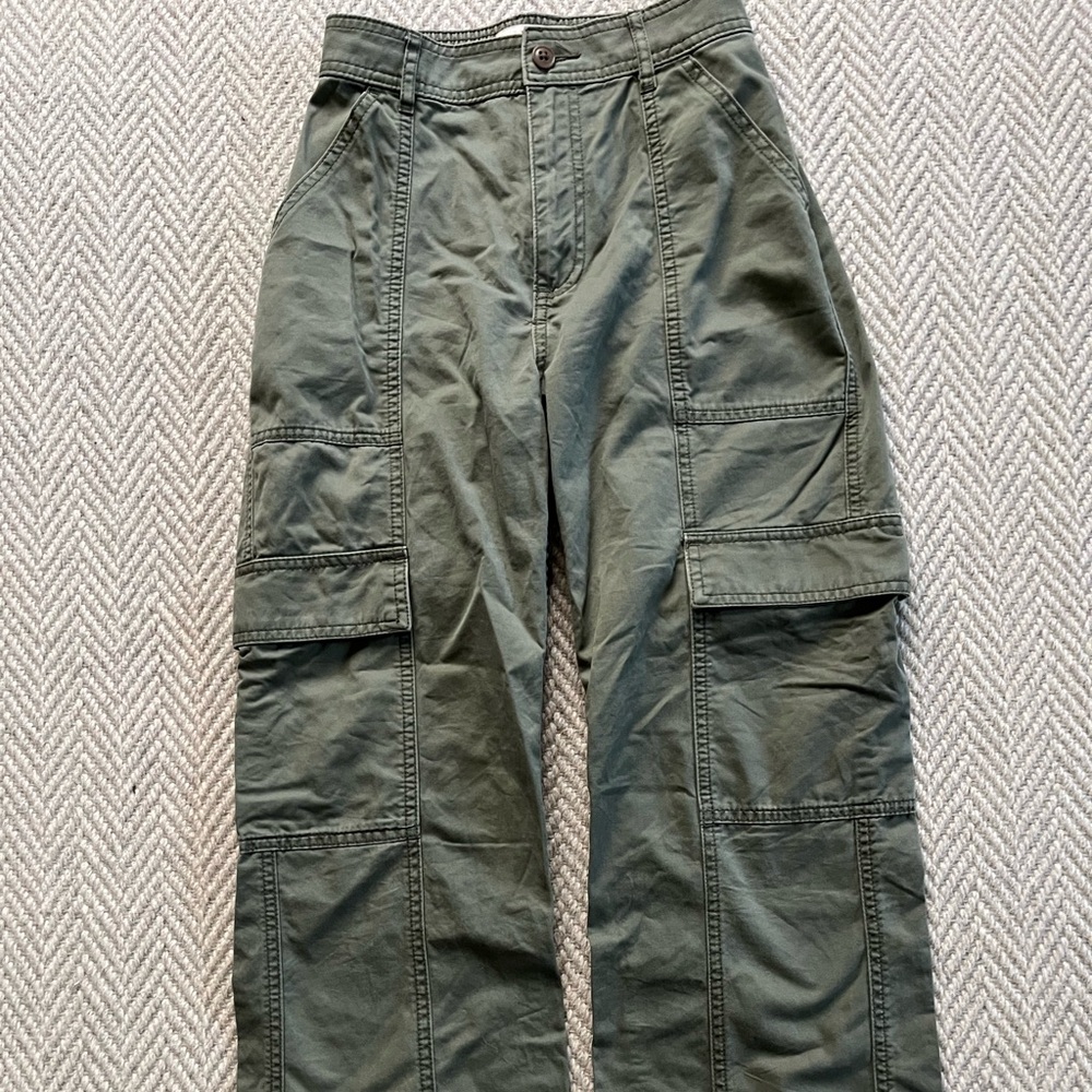 Abercrombie & Fitch Dark Green Wide Leg Cargo Pants